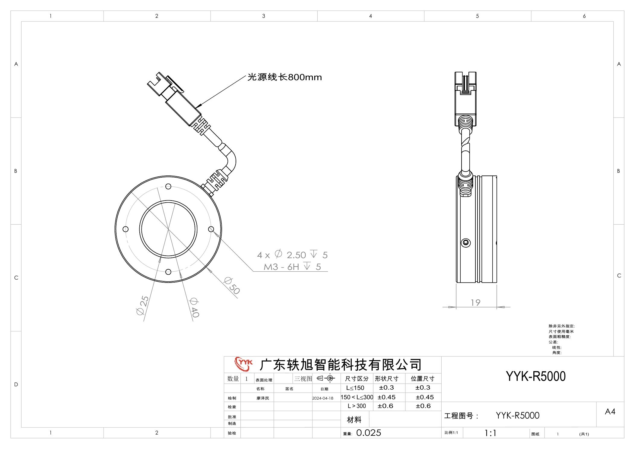 YYK-R5000 环形光源 尺寸图