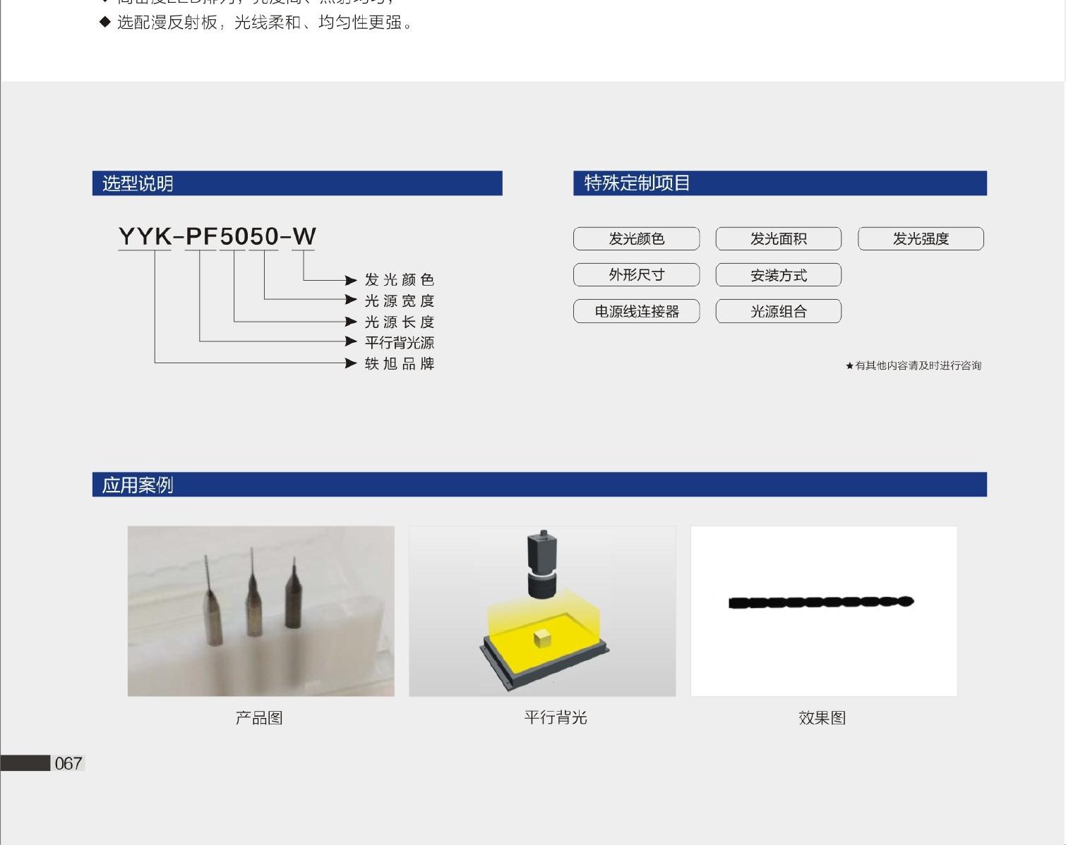 YYK-PF 平行背光源 / PZF 开孔平行背光 选型说明与应用案例